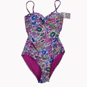 Stella Parker Womens Size M Floral One Piece Swimsuit New With Tags